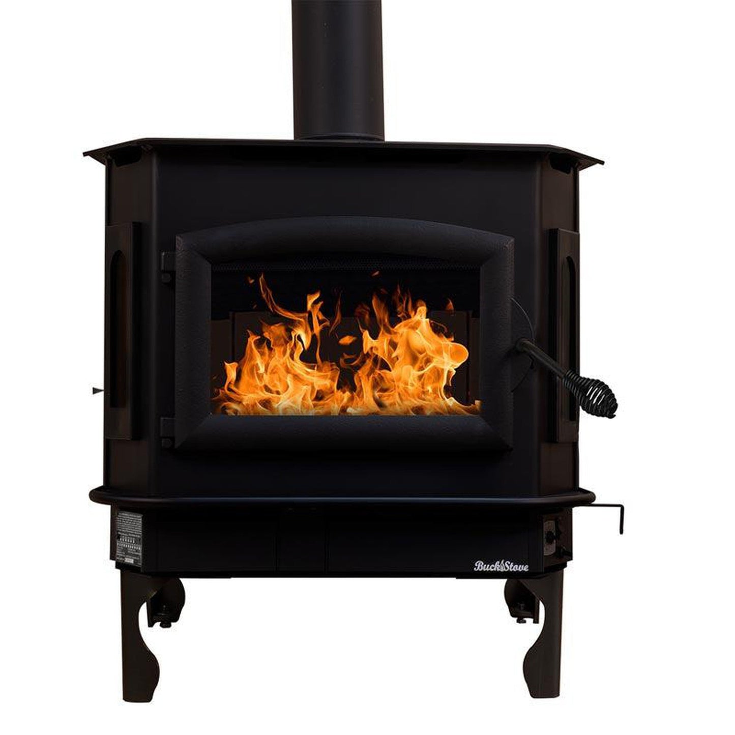 Buck Stove Bay Series Model 81 Non-Catalytic and Blower Assembly Standard Wood Burning Stove With Black Door Finish