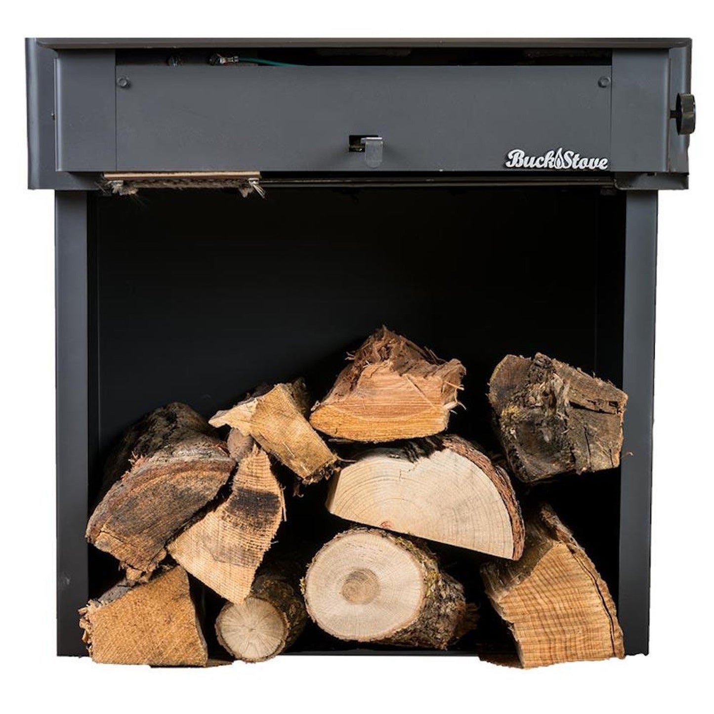 Buck Stove Model 21 Non-Catalytic and Blower Assembly Standard Wood Burning Stove With Black Door Finish