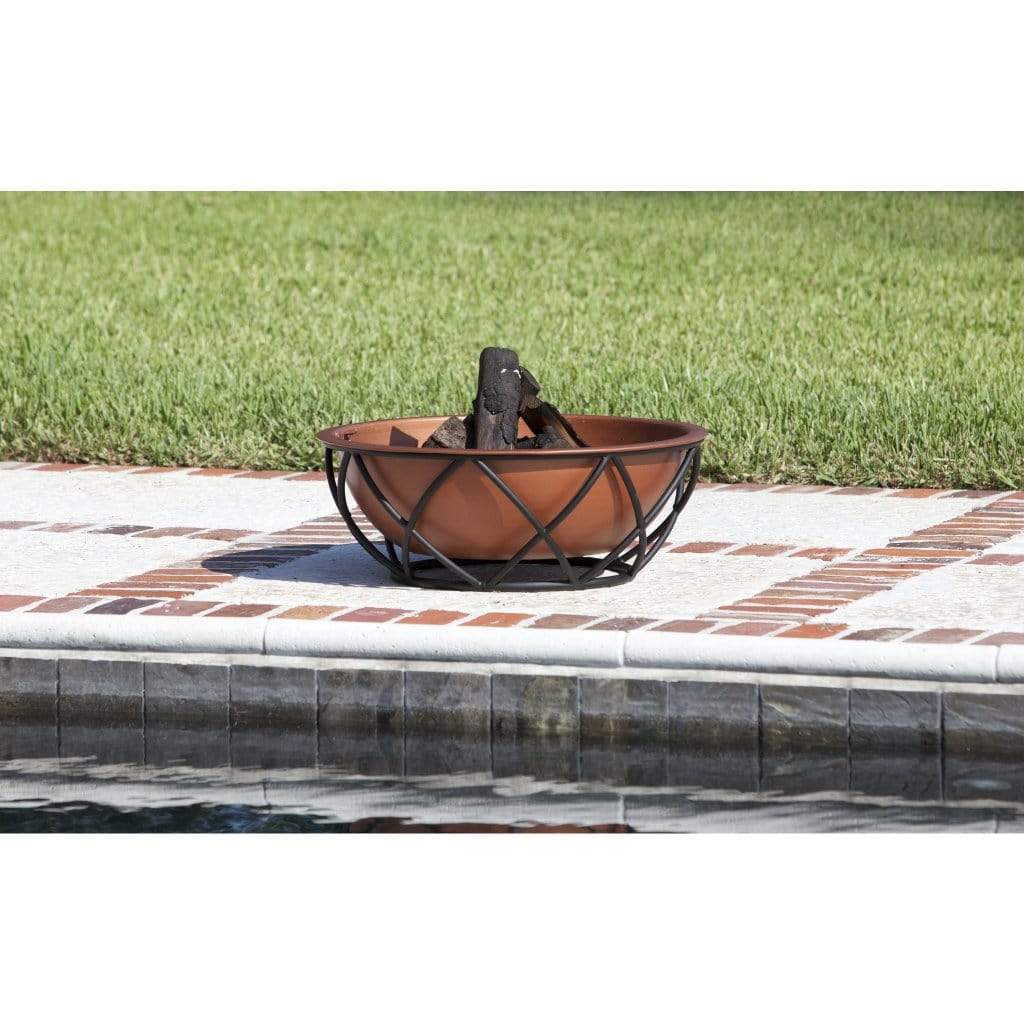 Fire Sense 26" Barzelonia Round Copper-Look Wood Burning Fire Pit