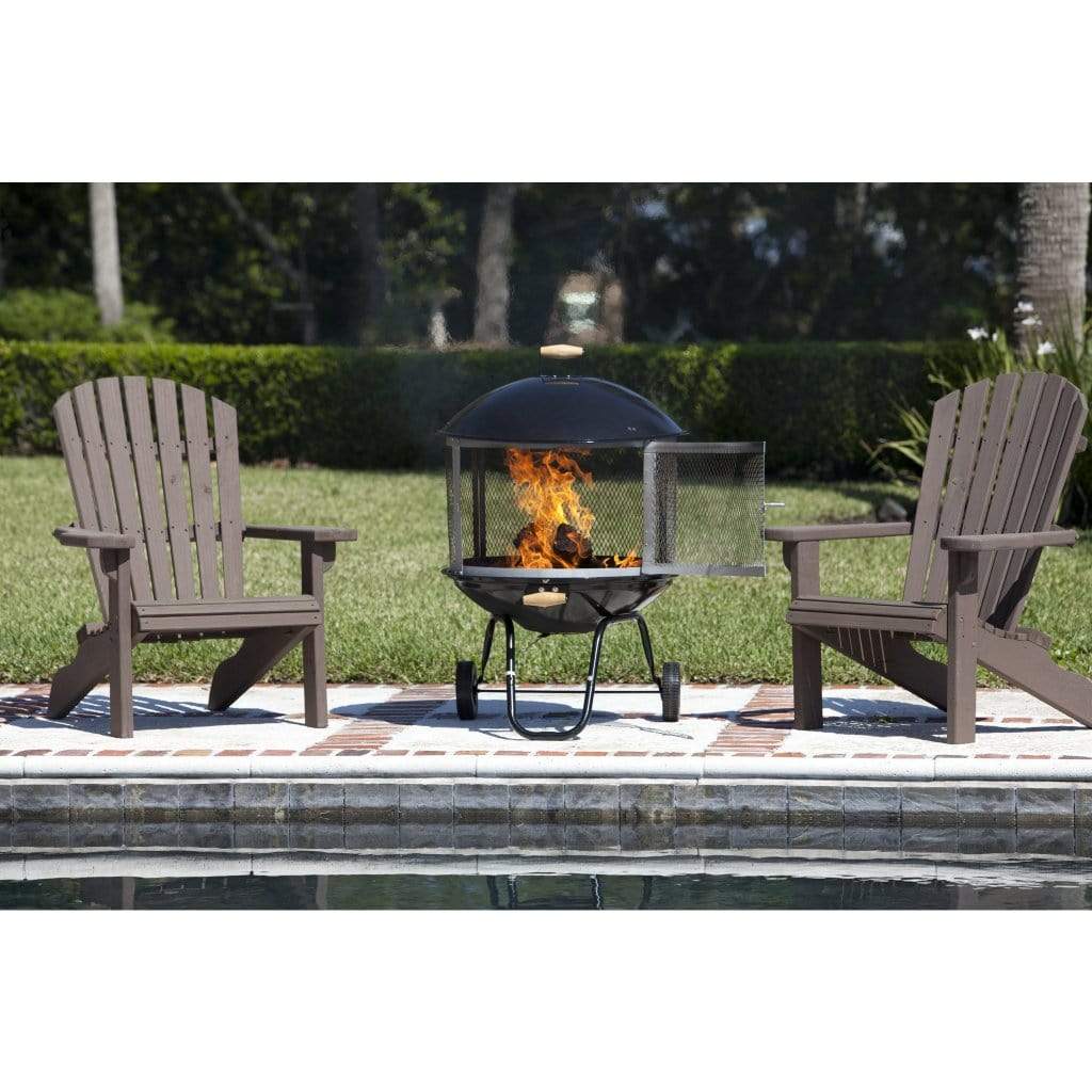 Fire Sense 28" Bessemer Wood-Burning Rolling Patio Fireplace