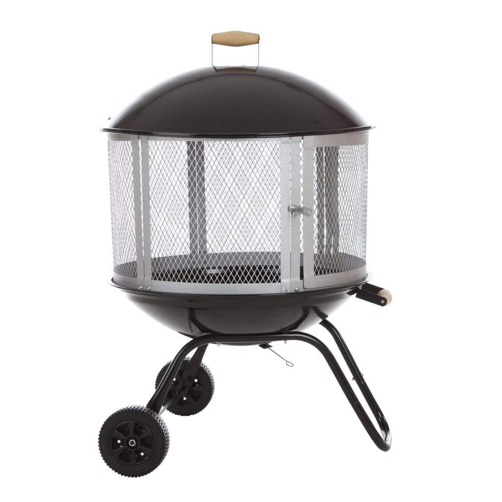 Fire Sense 28" Bessemer Wood-Burning Rolling Patio Fireplace
