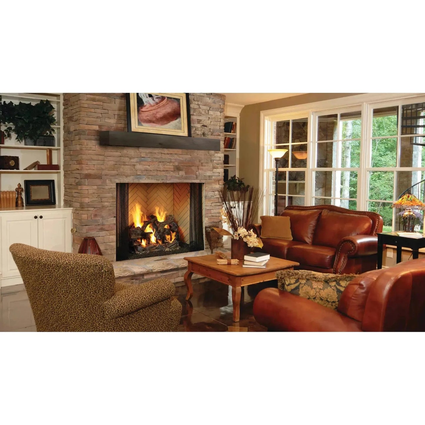 Heatilator Yellow Herringbone Molded Brick Panels for Birmingham 36" Wood Burning Fireplace
