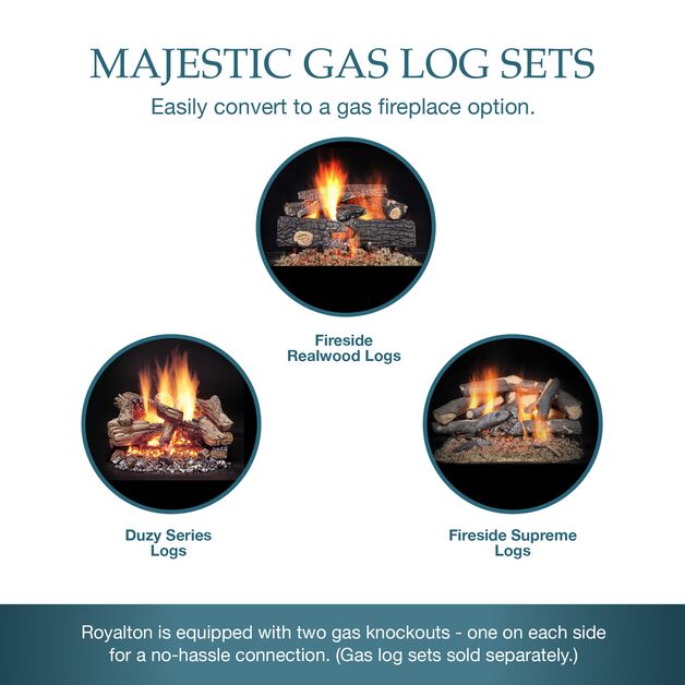 Majestic Royalton 36" Radiant Traditional Wood Burning Fireplace