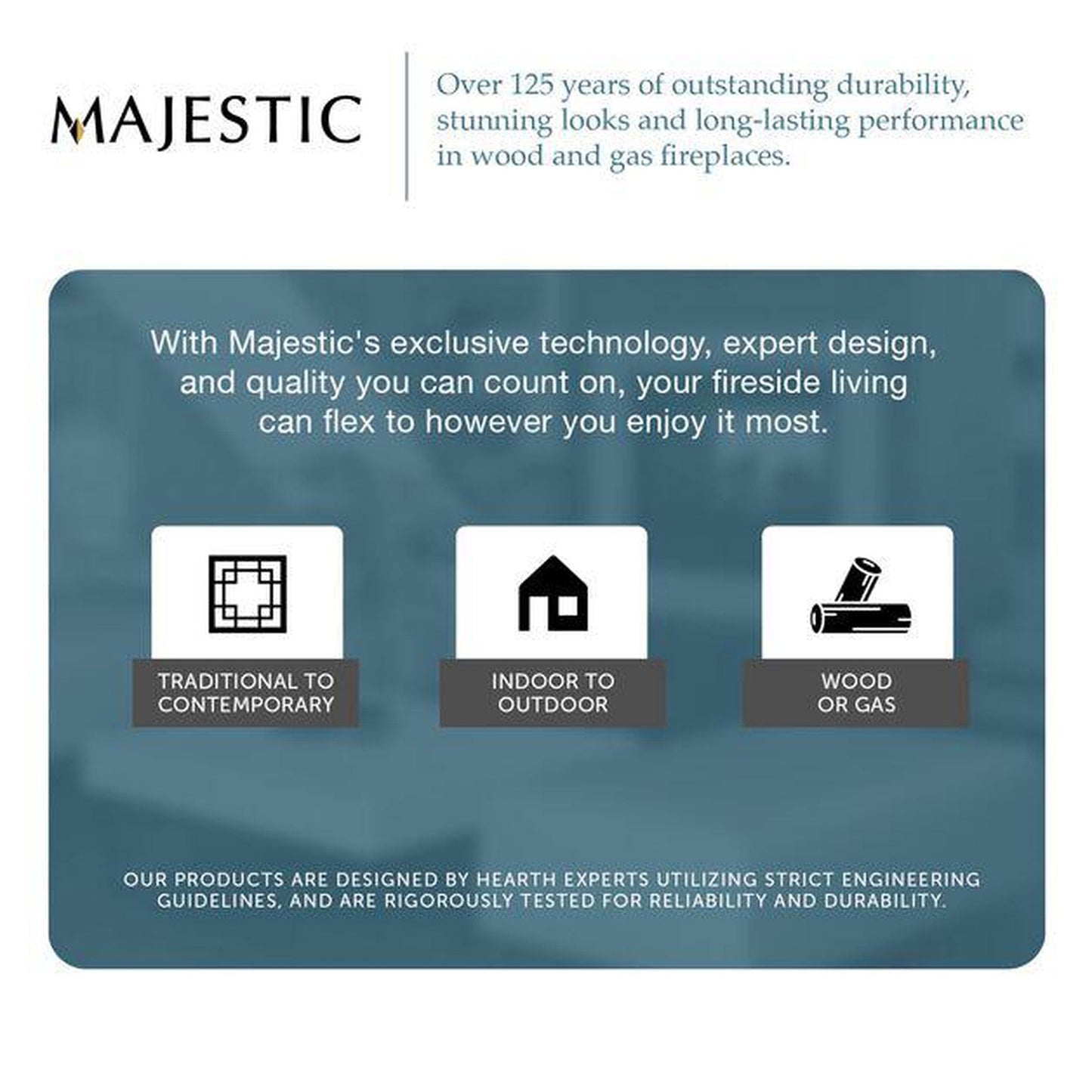 Majestic Sovereign 36" Heat Circulating Traditional Wood Burning Fireplace