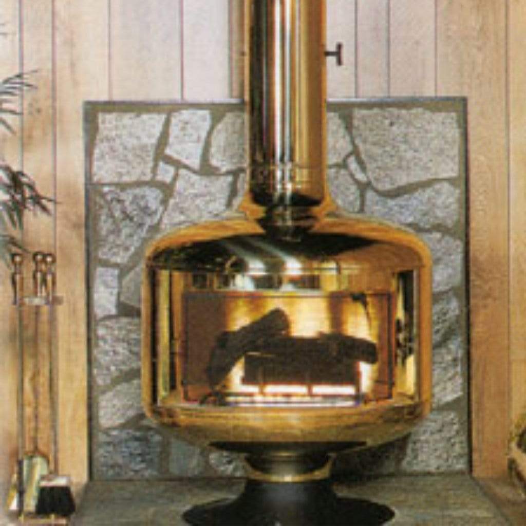 Malm Fire Drum 2 32" Matte Black Freestanding Wood Burning Fireplace With Screen