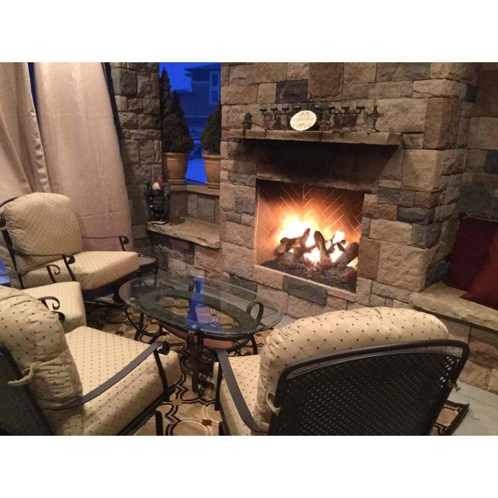 Mason-Lite 39" Pre-Cast Masonry Firebox Kit with 2ft Masonry Chimney and MFP39-SHBL Brick Liner