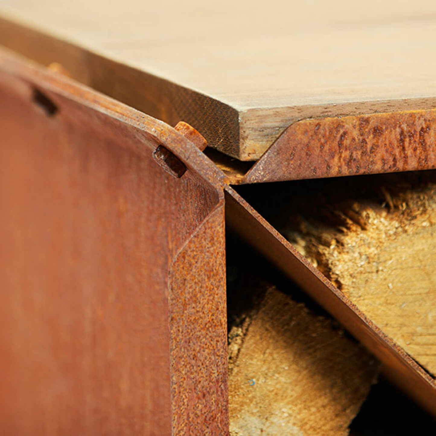 RB73 BloXX 2mm CorTen Steel Wood Storage