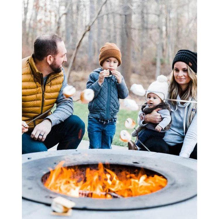 Zentro 30" Round Stainless Steel Smokeless Fire Pit Insert with Lid