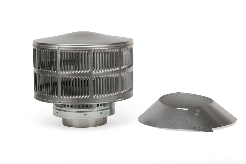 Majestic Round Vertical Venting Wood Telescoping Termination Cap With 32738 Storm Collar for SL300 Series Pipe