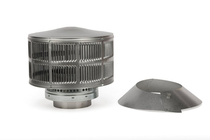 Majestic Round Vertical Venting Wood Telescoping Termination Cap With 32738 Storm Collar for SL300 Series Pipe