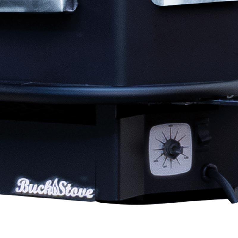 Buck Stove Bay Series Model 81 Non-Catalytic and Blower Assembly Standard Wood Burning Stove With Pewter Door Finish