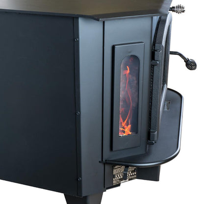 Buck Stove Bay Series Model 91 Catalytic Wood Burning Stove With Gold Door Finish
