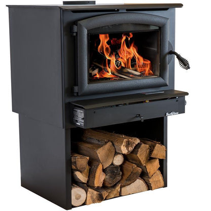 Buck Stove Model 74 Non-Catalytic and Blower Assembly Standard Wood Burning Stove With Gold Door Finish