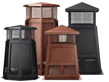 Majestic 46" Faux Copper Square Decorative Vertical Venting Gas Shroud / Wood Termination Cap