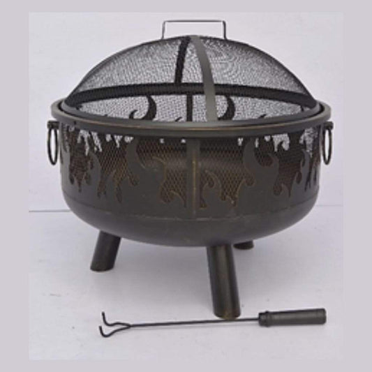 Endless Summer 24" WAD1011SP Black Wood Burning Outdoor Fire Pit with Flames Cutout Design