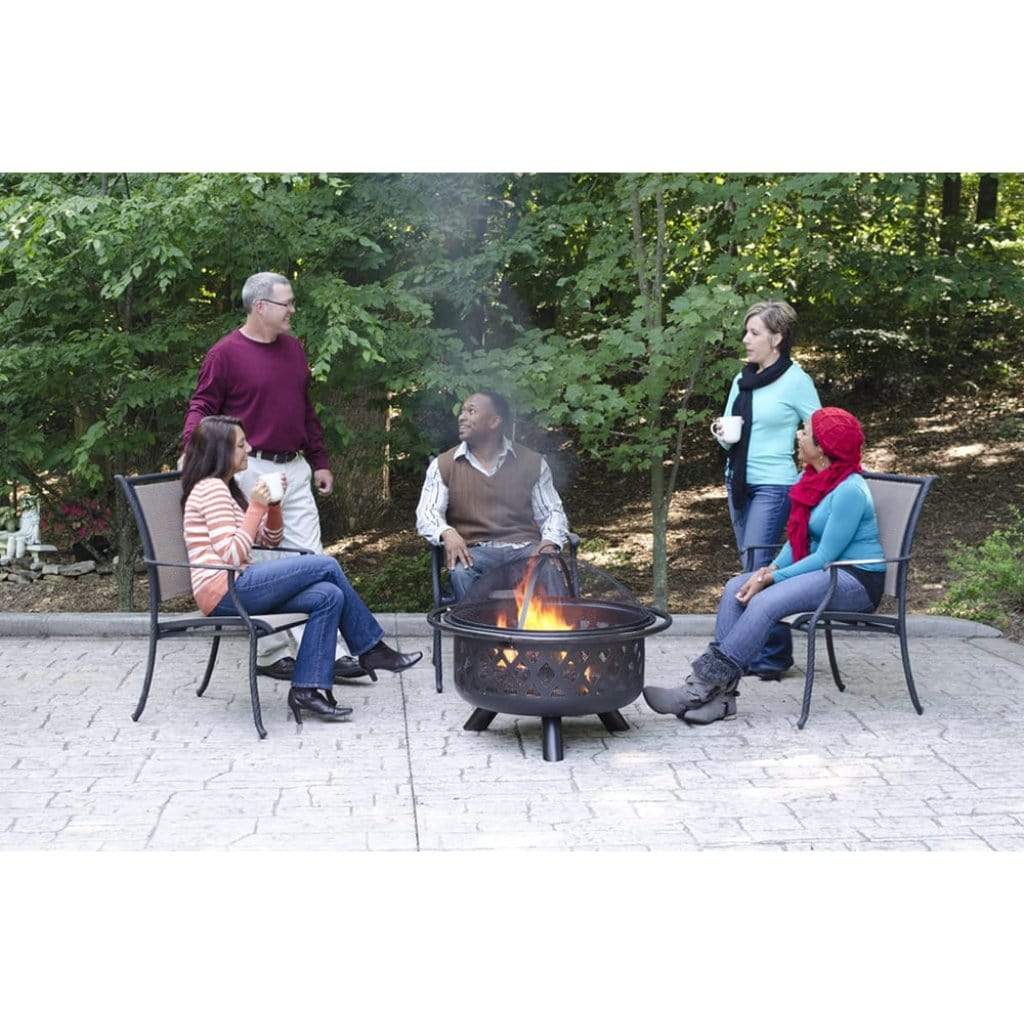 Endless Summer 36" Oil Rubbed Bronze Outdoor Wood Burning Fire Pit With Lattice Design