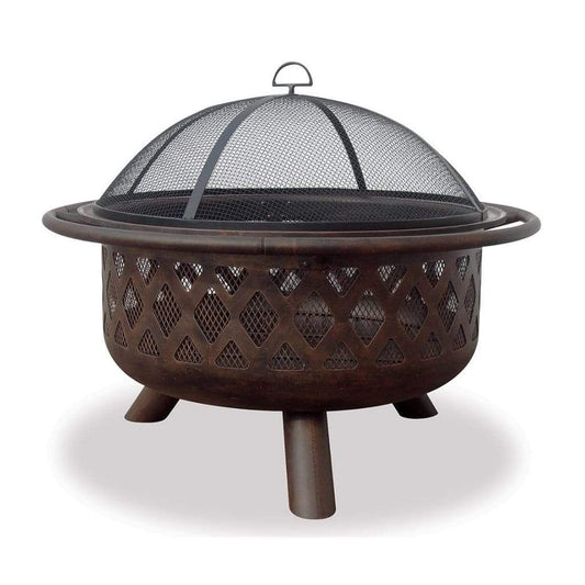 Endless Summer 36" Oil Rubbed Bronze Outdoor Wood Burning Fire Pit With Lattice Design