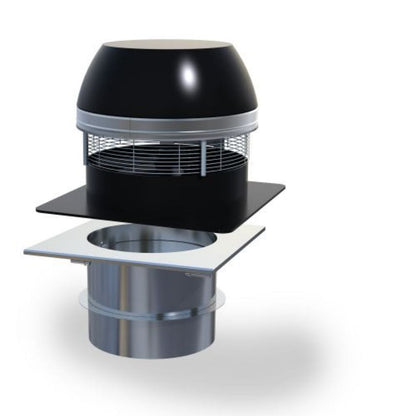 Enervex RSHT 12" Chimney Fan With 8" Manual Fireplace Damper & 5A Fan Speed Control - Manual Draft & Damper System