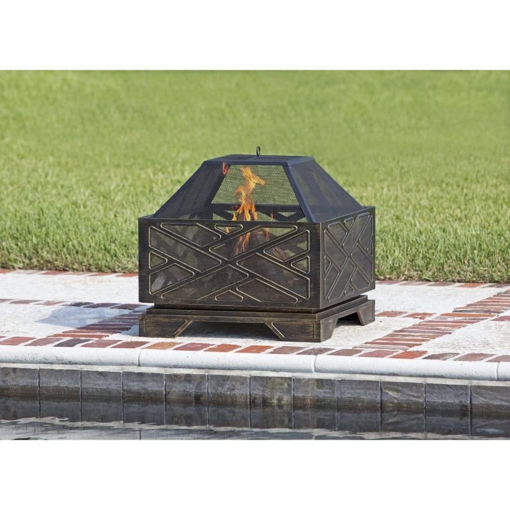 Fire Sense 26" Catalano Square Wood Burning Fire Pit