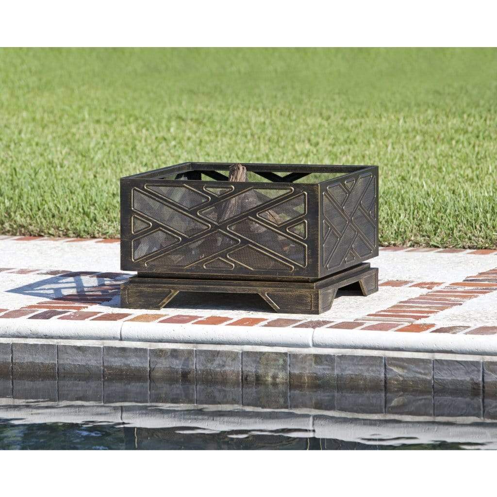 Fire Sense 26" Catalano Square Wood Burning Fire Pit