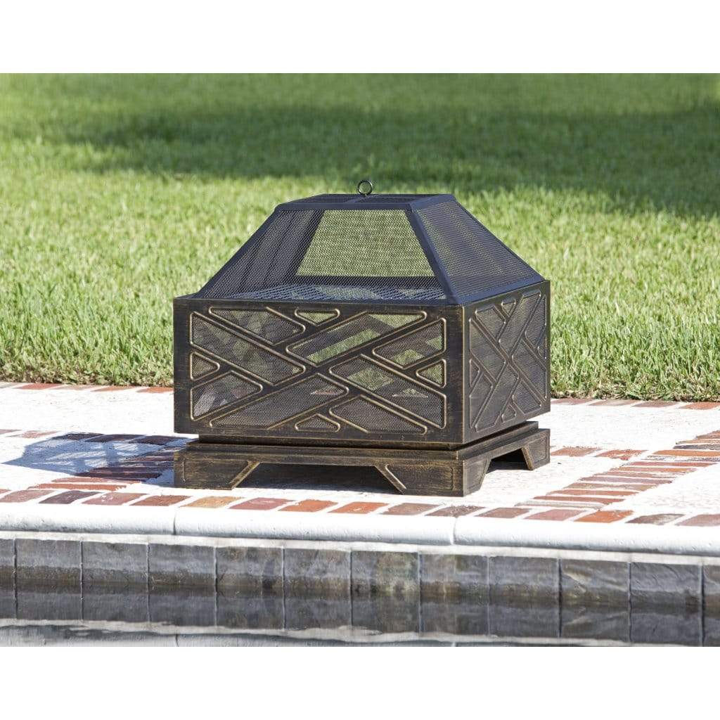 Fire Sense 26" Catalano Square Wood Burning Fire Pit