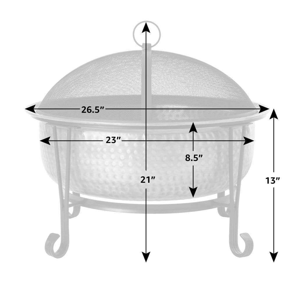 Fire Sense 26.5" Palermo Copper Round Wood Burning Fire Pit