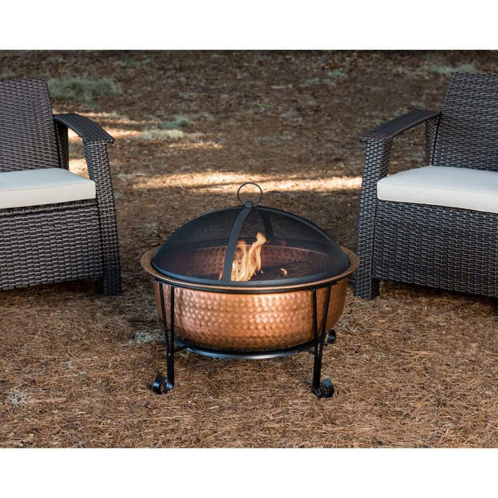 Fire Sense 26.5" Palermo Copper Round Wood Burning Fire Pit