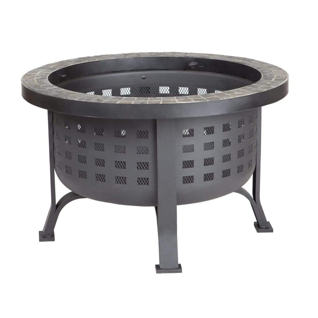 Fire Sense 30" Alpina Round Slate Top Wood Burning Fire Pit