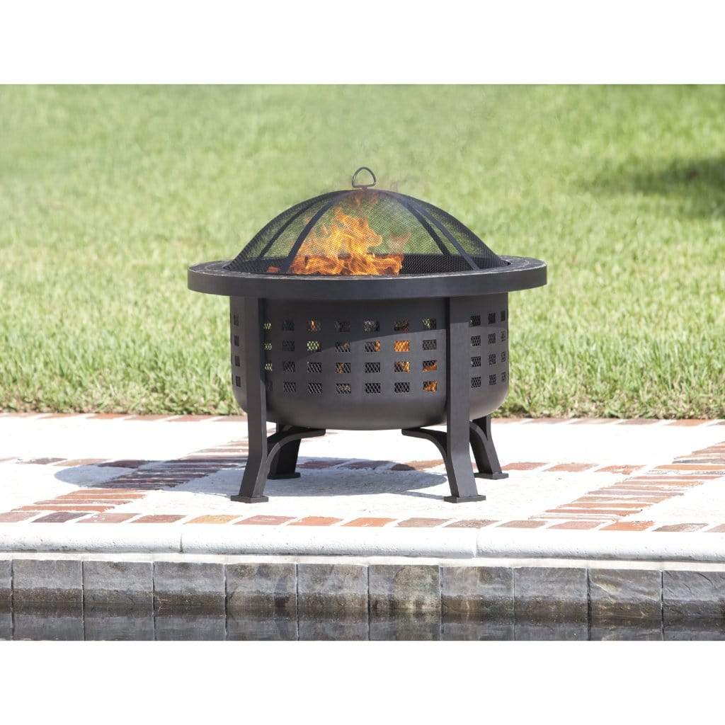 Fire Sense 30" Alpina Round Slate Top Wood Burning Fire Pit