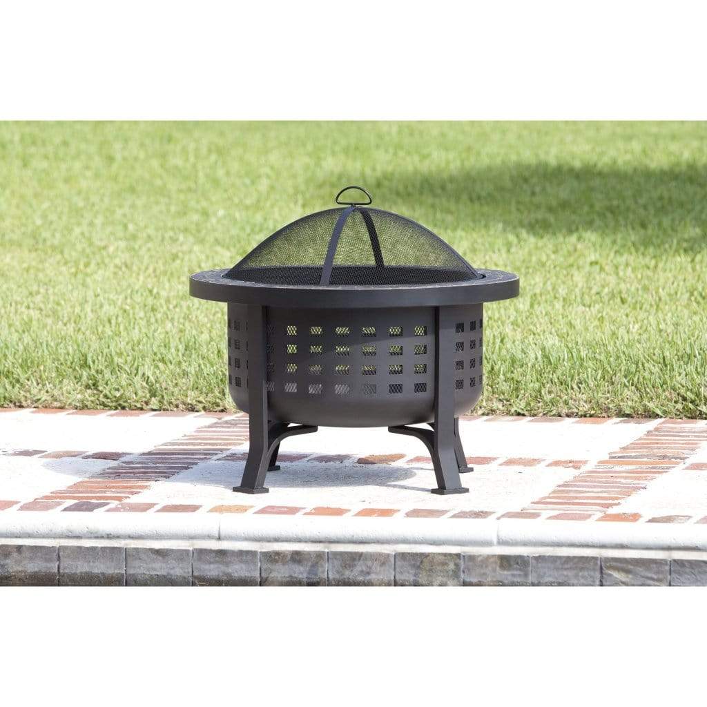 Fire Sense 30" Alpina Round Slate Top Wood Burning Fire Pit