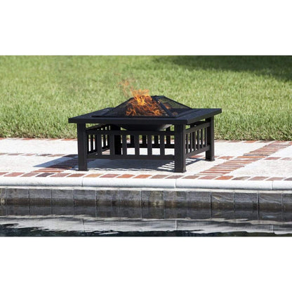 Fire Sense 32" Stonemont Square Wood Burning Fire Pit