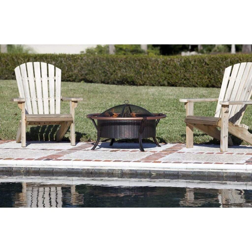 Fire Sense 37" Copper Rail Wood Burning Fire Pit - Antique Bronze