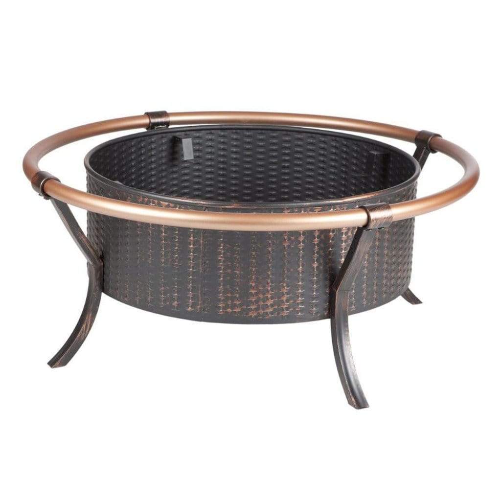 Fire Sense 37" Copper Rail Wood Burning Fire Pit - Antique Bronze