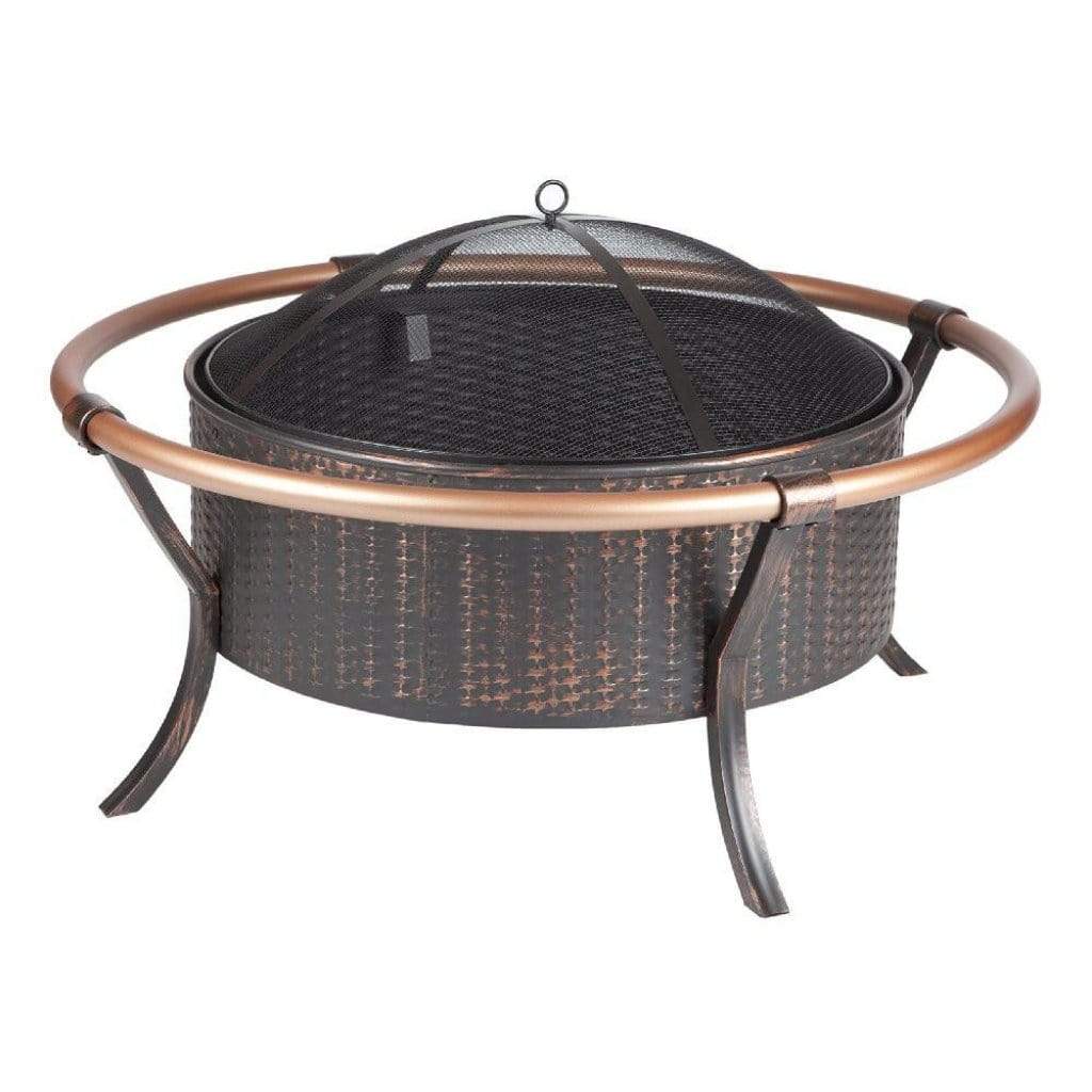 Fire Sense 37" Copper Rail Wood Burning Fire Pit - Antique Bronze