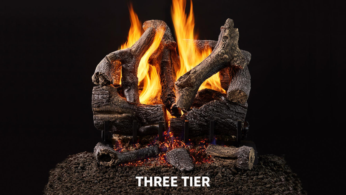 Majestic Grand Oak 30" 12-Piece 3-Tier Vented Gas Log Set