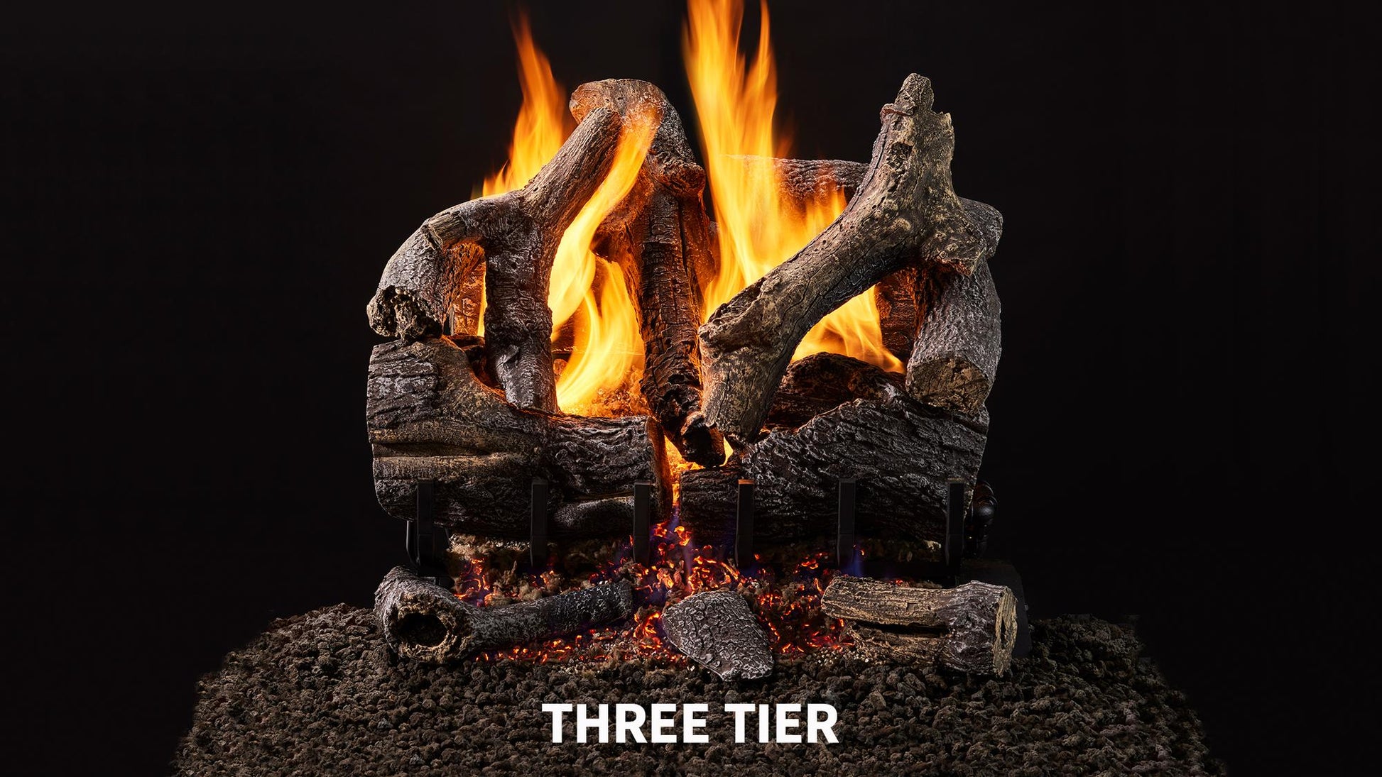Majestic Grand Oak 30" 12-Piece 3-Tier Vented Gas Log Set
