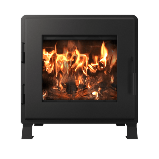 MF Fire Nova 2 Series 22" Satin Black Freestanding Wood Stove With Satin Black Door