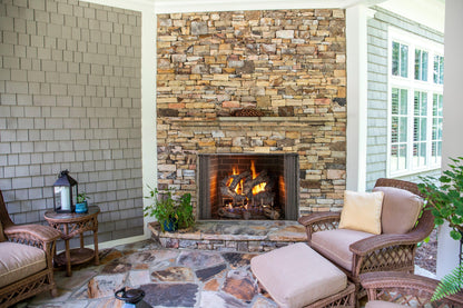 Majestic Cottagewood 36" Traditional Outdoor Wood Burning Fireplace With Gray Herringbone Refractory