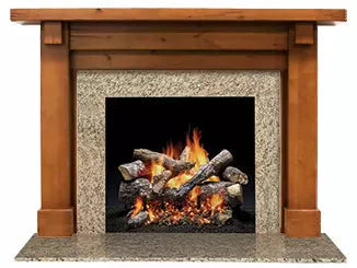 Majestic Design Series Battlefield C 53" Primed MDF Rustic Style Flush Wood Fireplace Mantel With Custom New Gray Stain Color