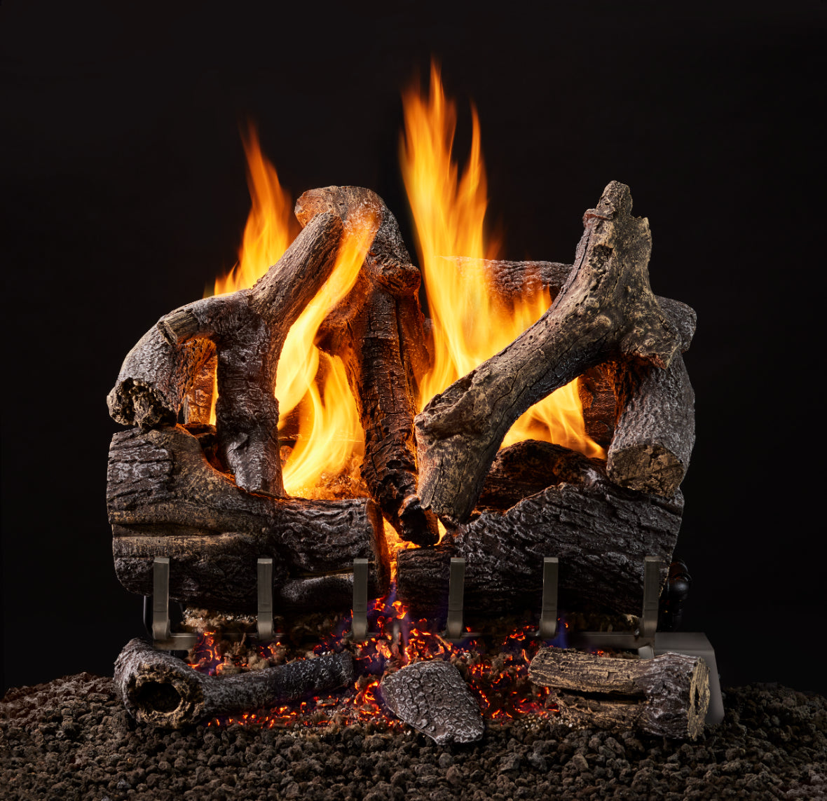 Majestic Grand Oak 30" 12-Piece 3-Tier Vented Gas Log Set