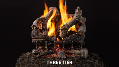 Majestic Grand Oak 30" 12-Piece 3-Tier Vented Gas Log Set