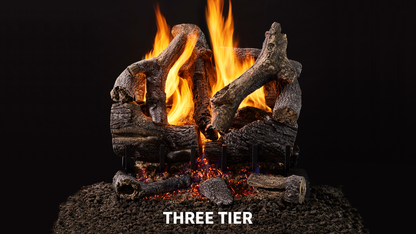 Majestic Grand Oak 30" 12-Piece 3-Tier Vented Gas Log Set
