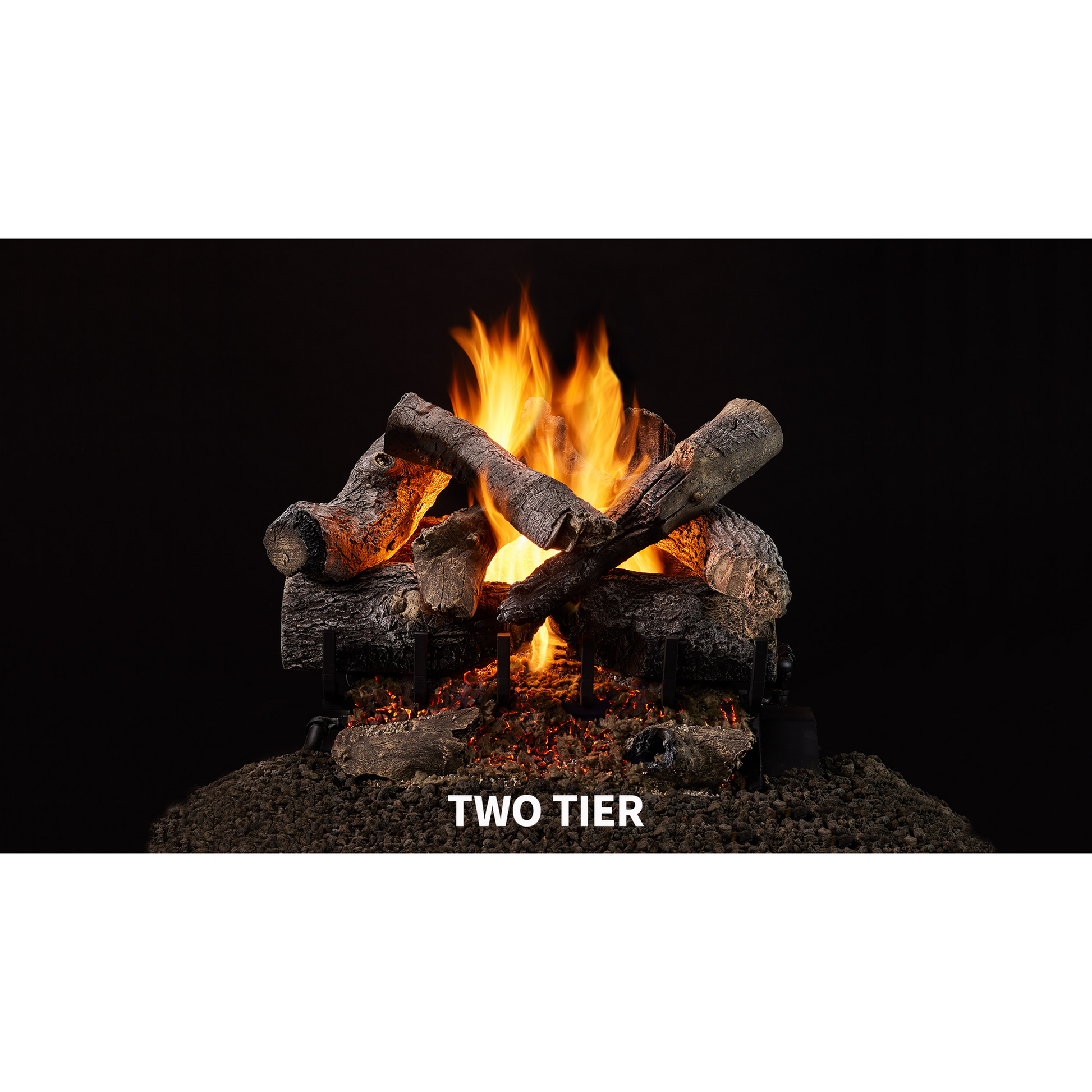 Majestic Grand Oak 18" 9-Piece 2-Tier Vented Gas Log Set