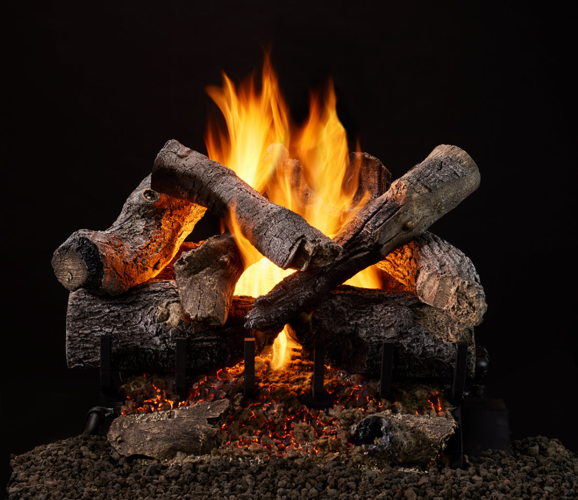 Majestic Grand Oak 18" 9-Piece 2-Tier Vented Gas Log Set