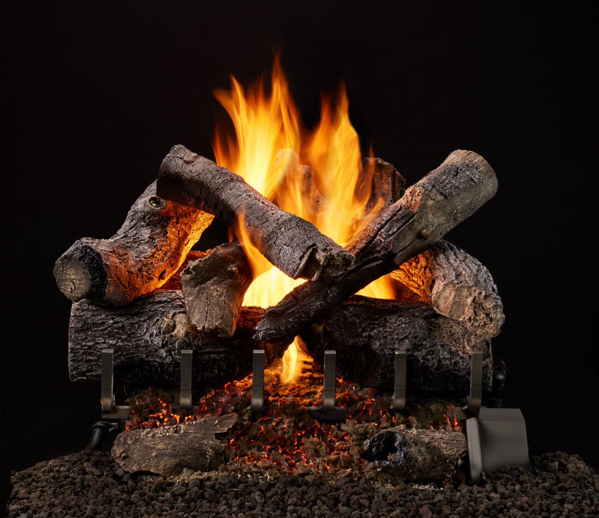 Majestic Grand Oak 18" 9-Piece 2-Tier Vented Gas Log Set