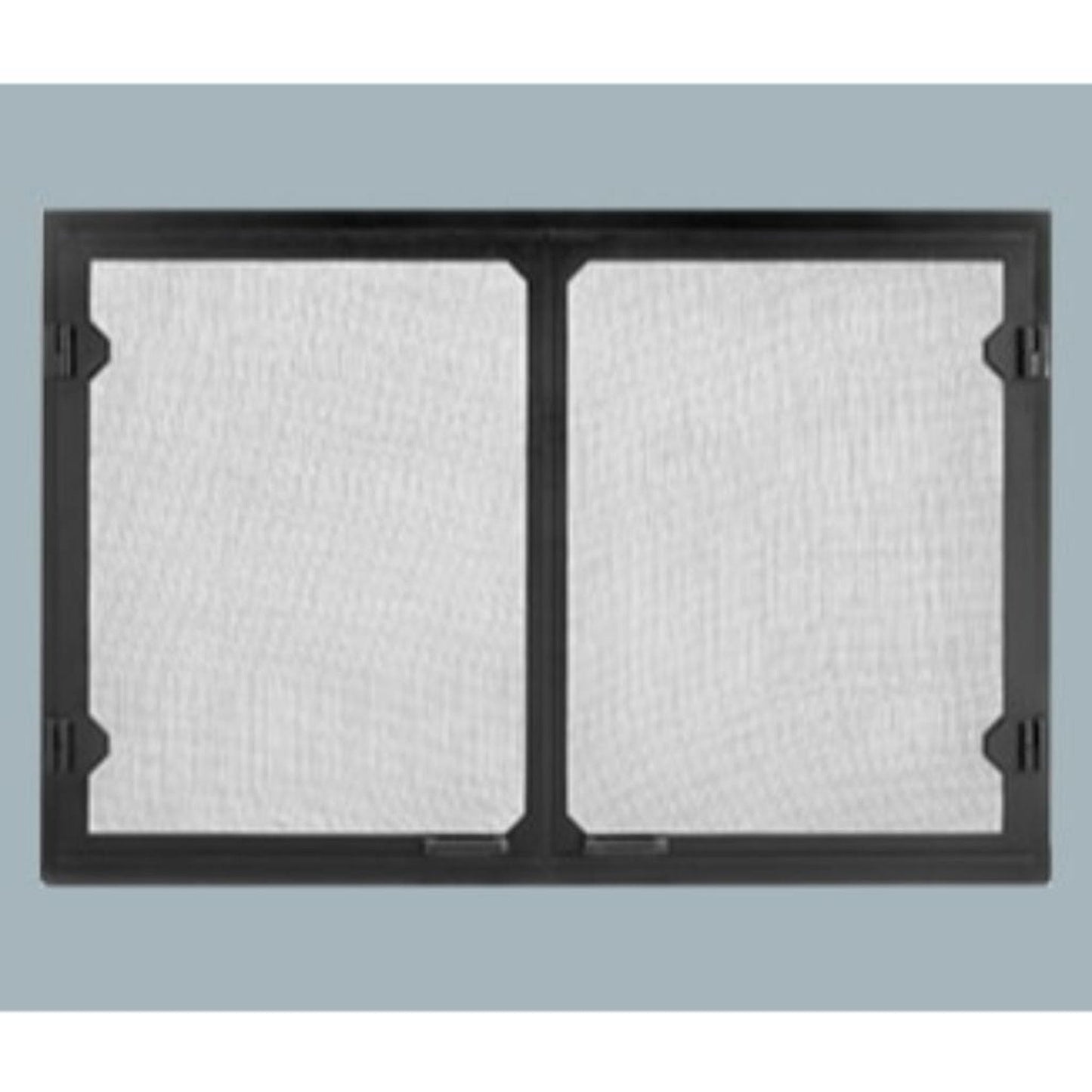 Majestic Grand Vista Black Cabinet Style Mesh Doors for Biltmore 50" Wood Burning Fireplace