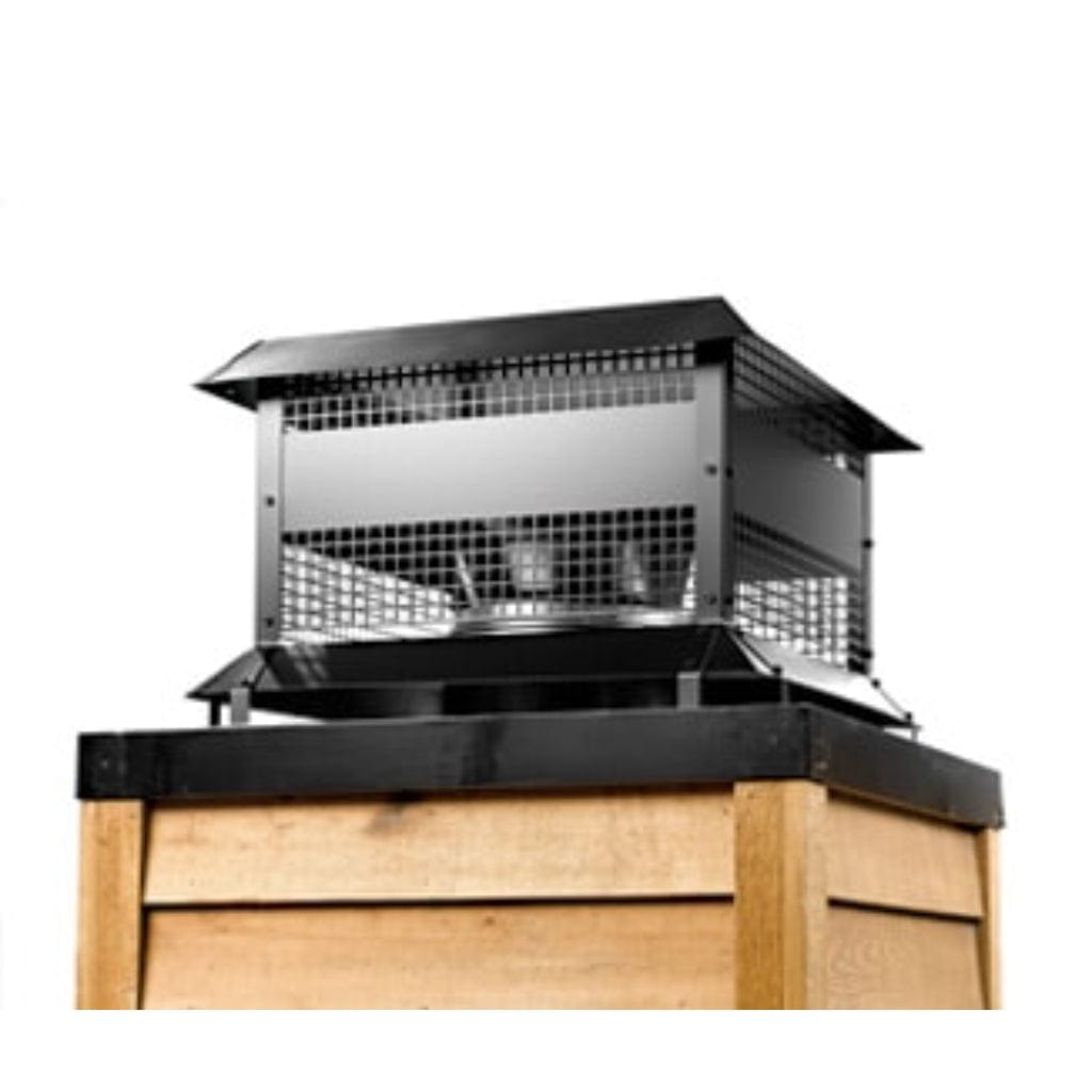 Majestic Painted Black Square Vertical Venting Wood Termination Cap for SL1100 Series Pipe