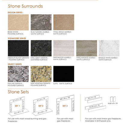 Majestic Select Series Set 1 70" Single-Pack Pauline Granite Stone Surround