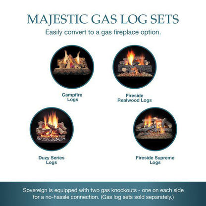 Majestic Sovereign 36" Radiant Traditional Wood Burning Fireplace