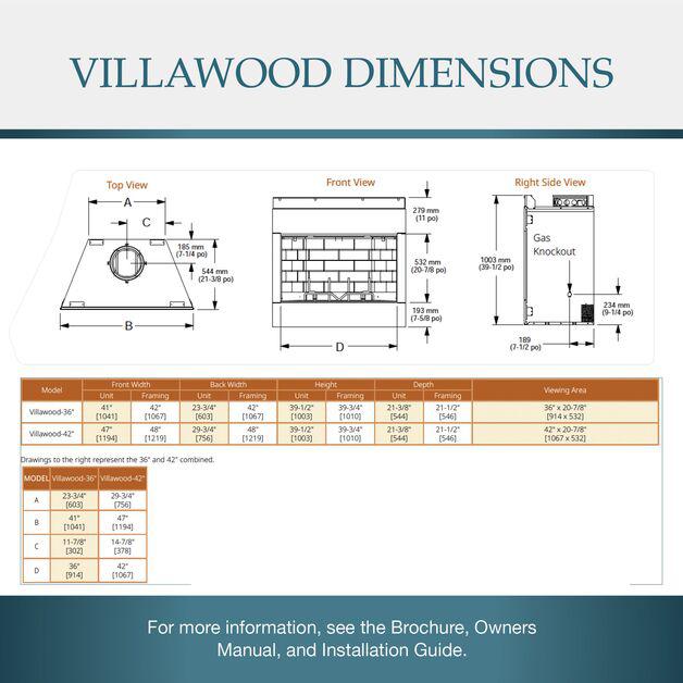 Majestic Villawood 36" Traditional Outdoor Wood Burning Fireplace With Herringbone Refractory